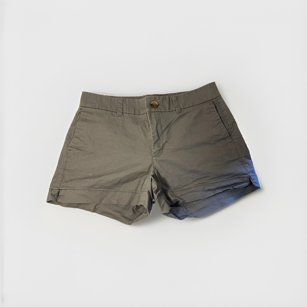 Old Navy Girls Gray Chino Shorts Size 4 Cotton Woven Pockets Button